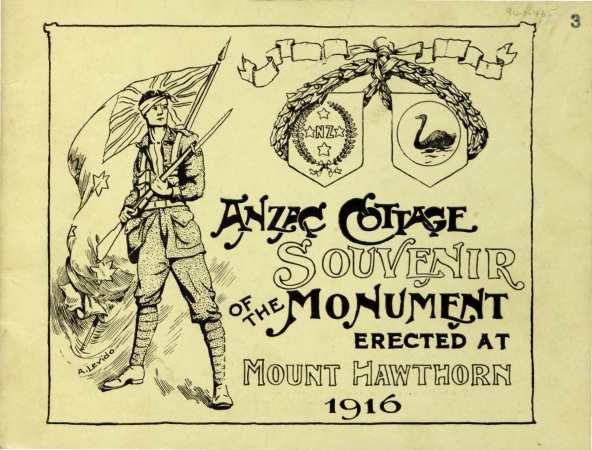 Front cover of Anzac Cottage souvenir booklet
