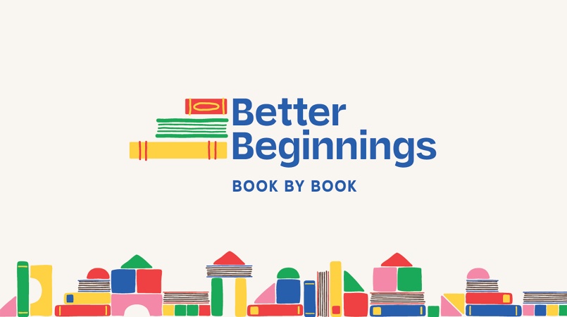 building blocks and books with Better Beginnings logo