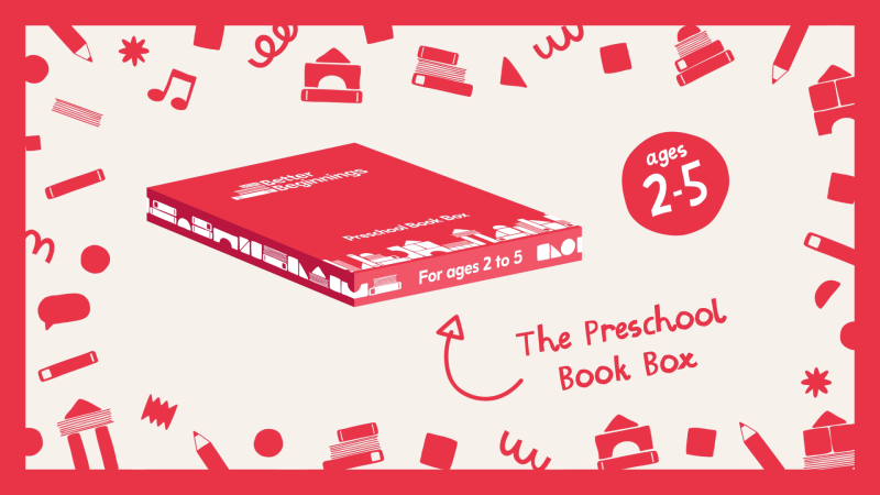 red box with text the preschool book box