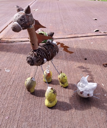 Horse sculpture made out of found objects