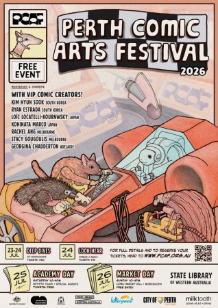 Perth Comic Arts Festival PCAF 2026 poster