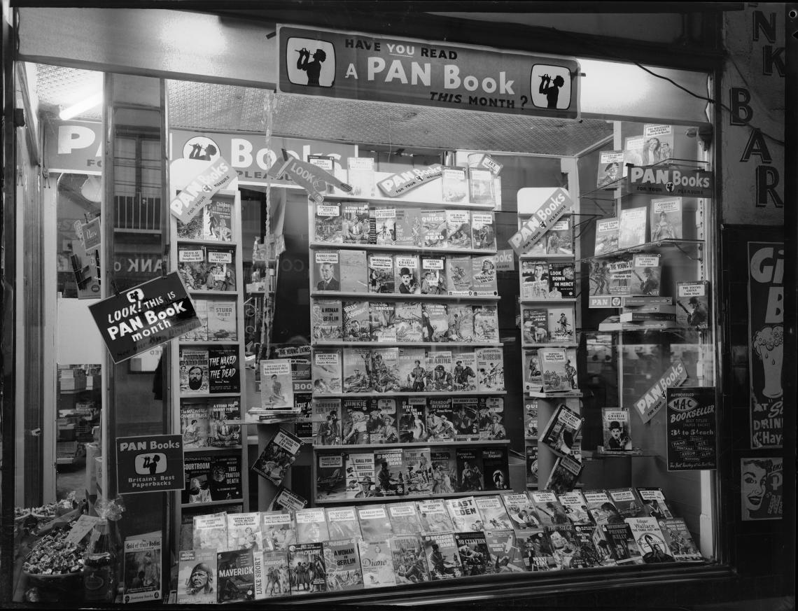 Book shop window display 1957