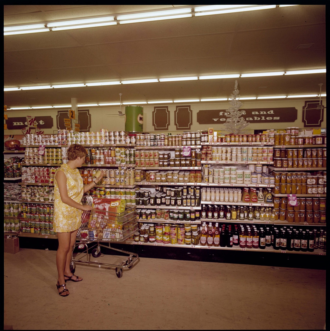 Interior of Woolworths supermarket February 1970