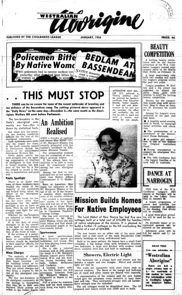 The Westralian Aborigine newspaper January 1954