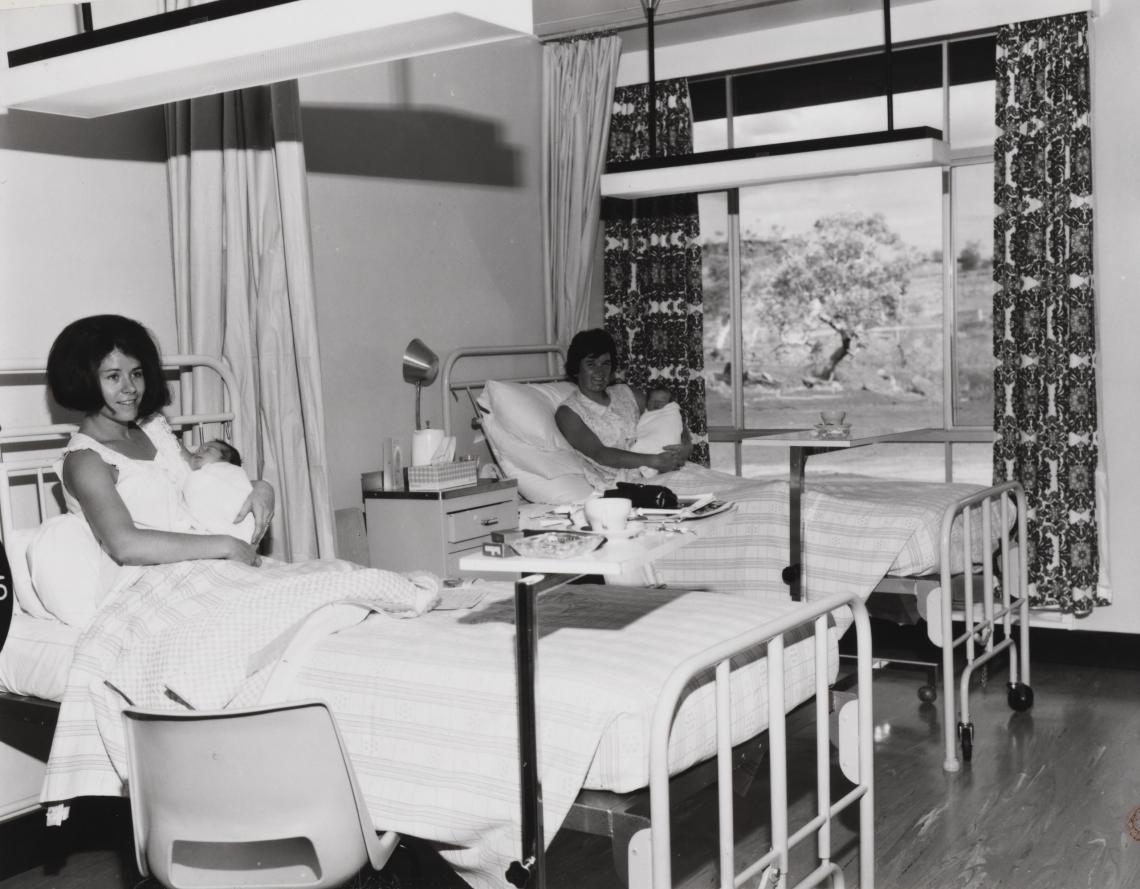 BA2817459 New mothers and babies in Tom Price Hospital 16 April 1970