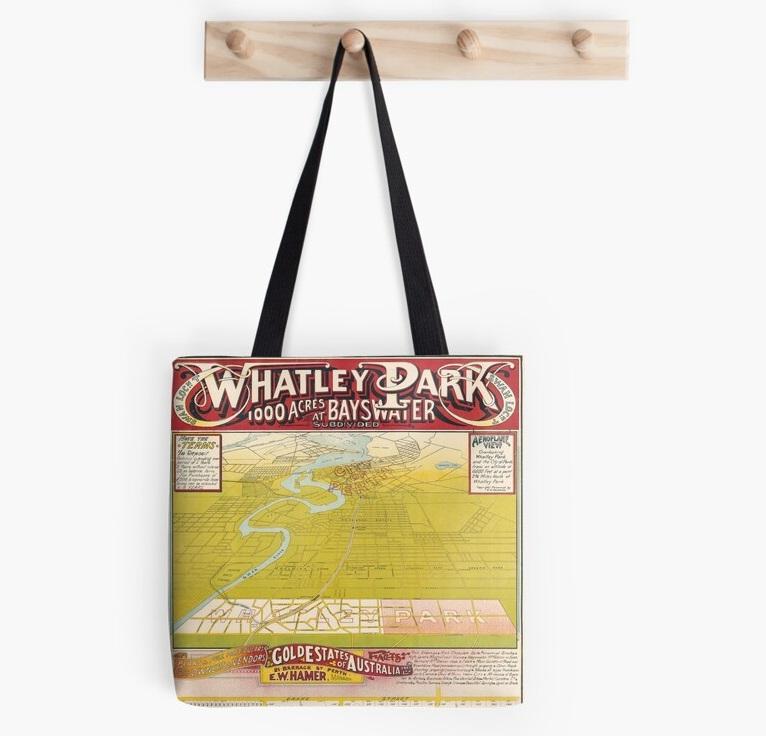 Map of Whatley Park real estate tote bag on RedBubble