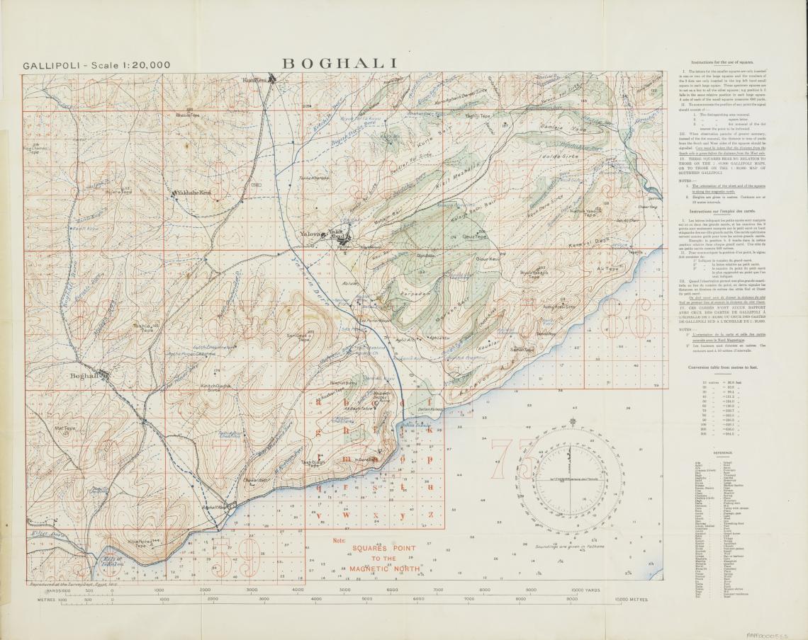 Gallipoli 1915- scale 120000 Boghali cartographic material  reproduced at the Survey Dept Egypt