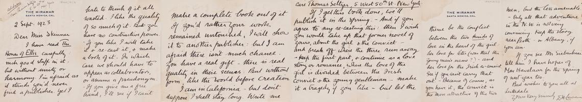 DH Lawrence letter to Mollie Skinner 1923