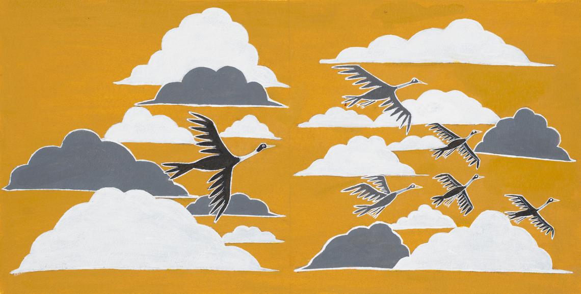 Little Birds Day illustration Johnny Malibirr I travel with Cloud to chase my feathery friends