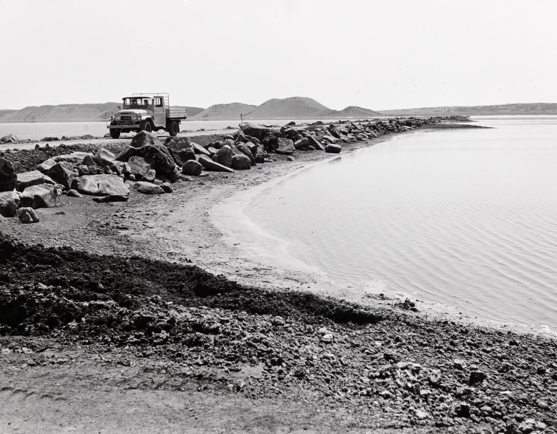  Looking north across causeway connecting Dampier archipelago with mainland 6 April 1965