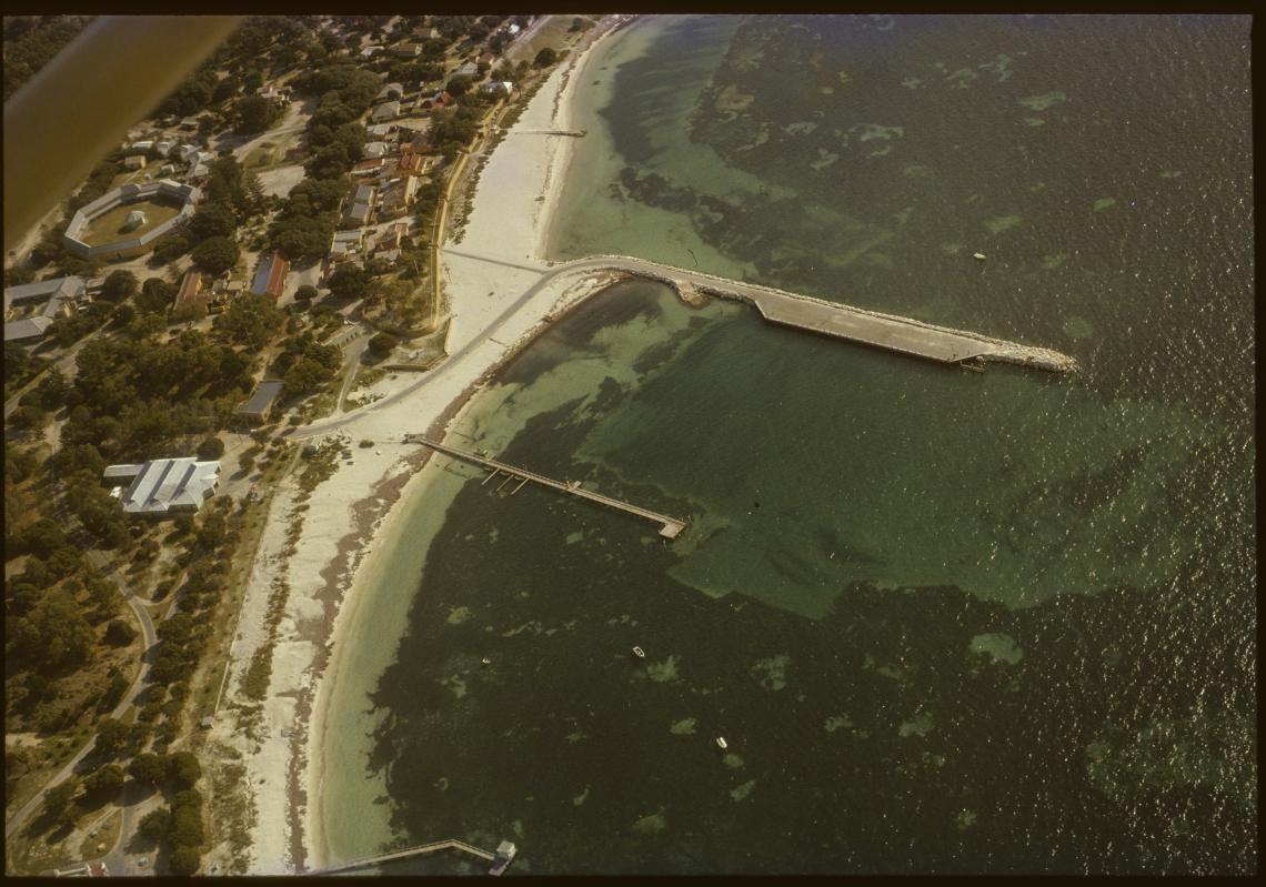 Aerial photograph of the Rottnest Island Jetty October 1964