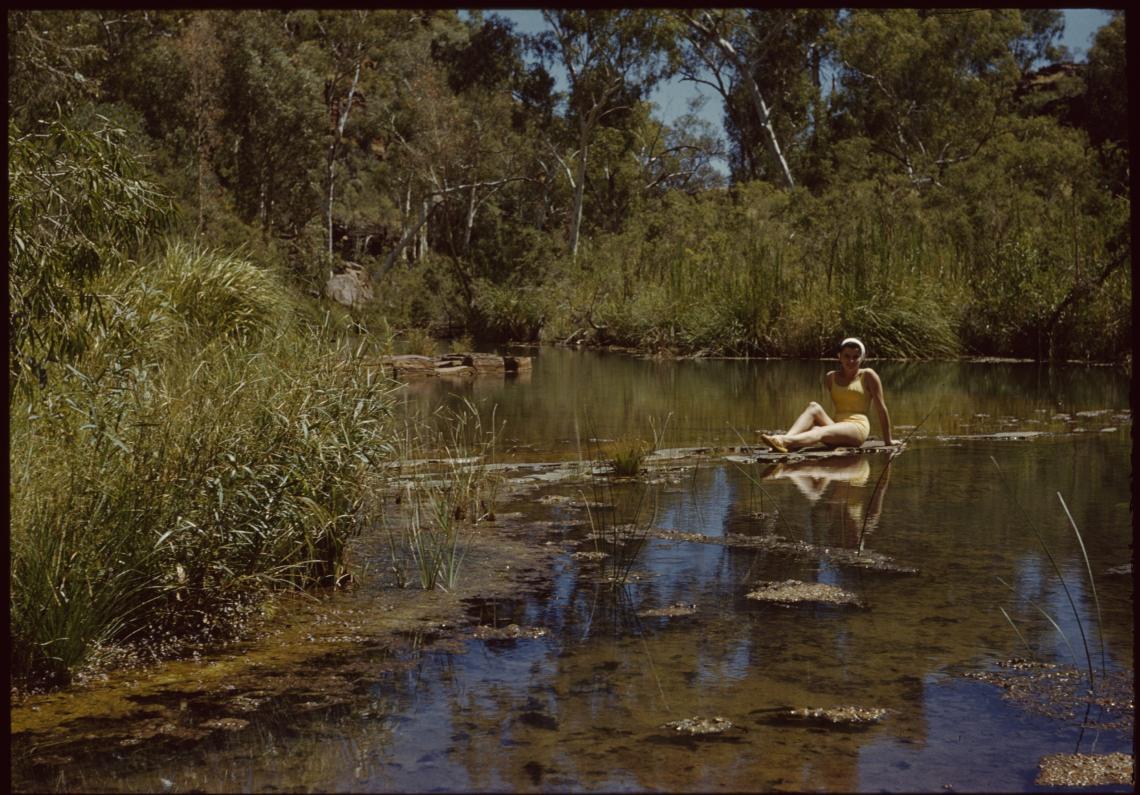 Betty Foster in the pool in Dales Gorge 1962