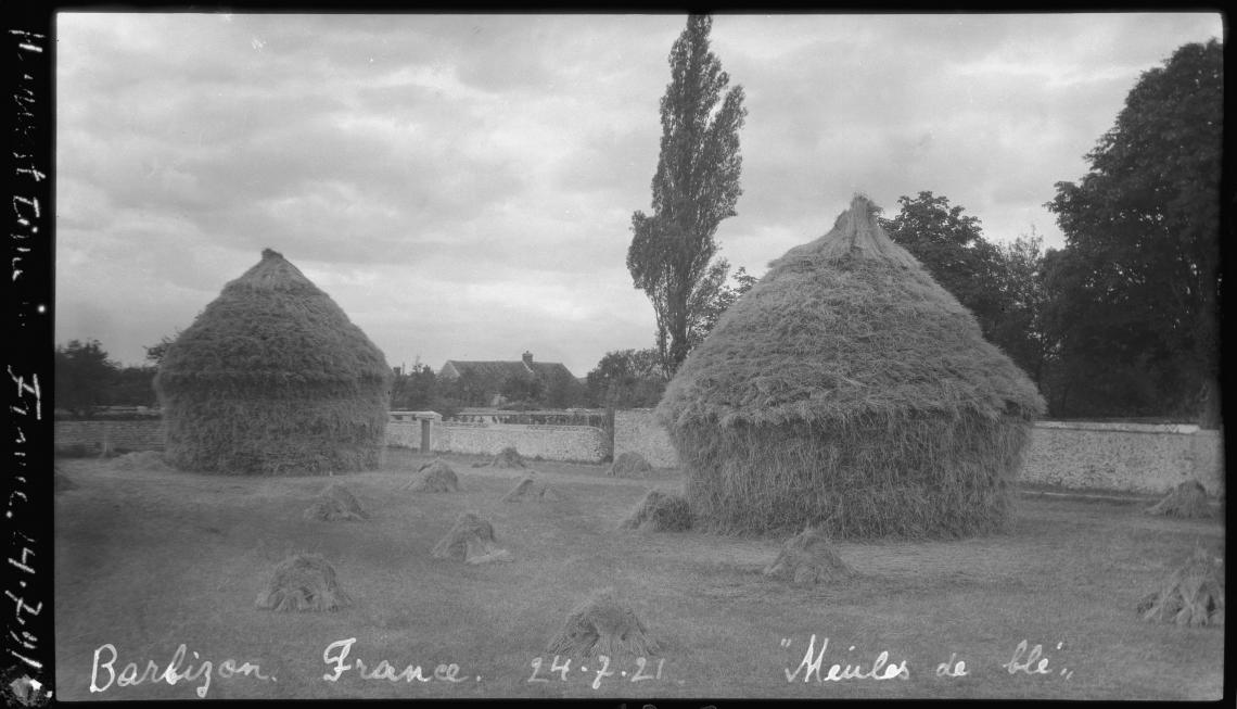 Two haystack Meules de ble  Barbizon France