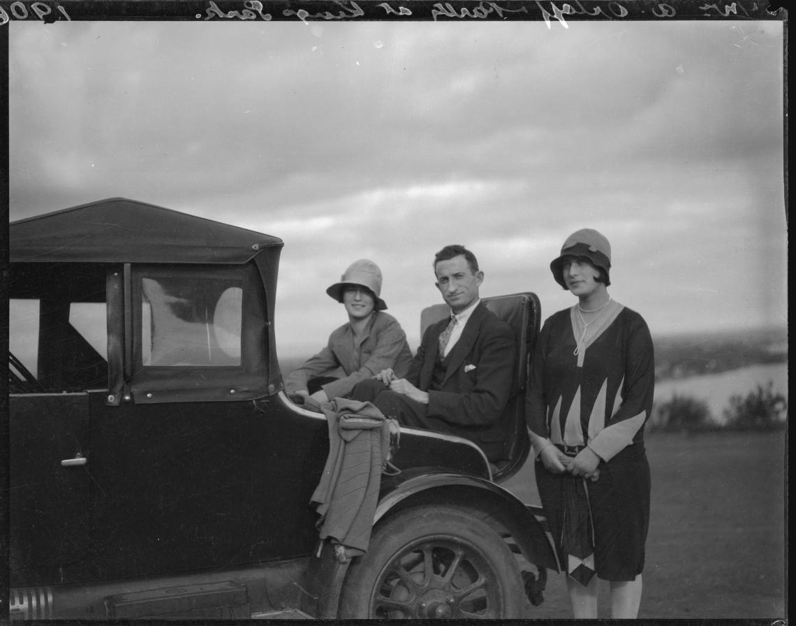 Izzy Orloff and friends in his Morris Cowley convertible at Kings Park Around 1926