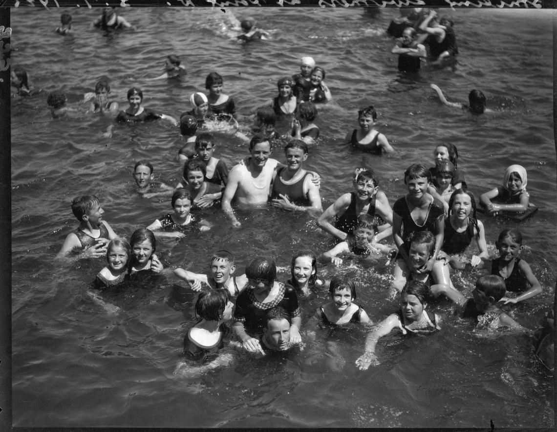 Smiling swimmers at Point Walter Around 1928
