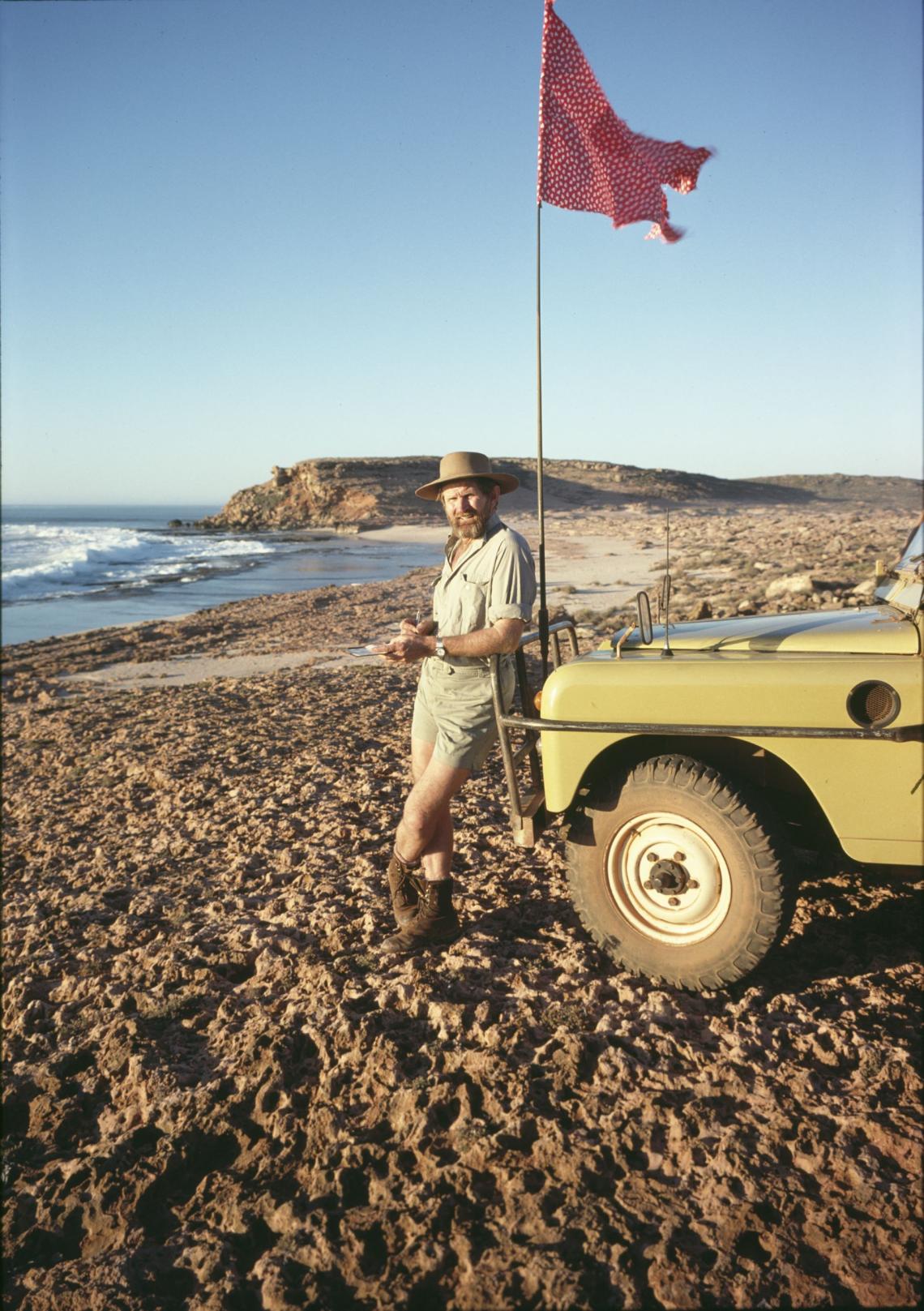 Harry Butler with Land Cruiser Barrow Island 1979