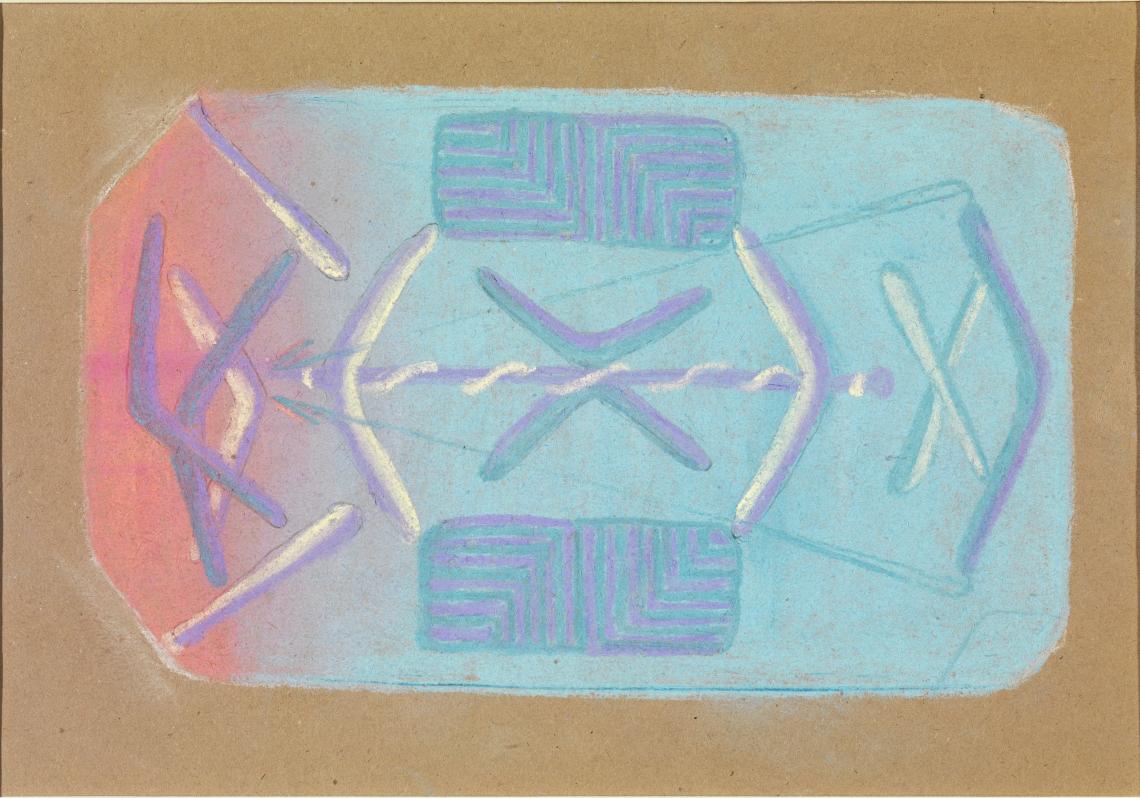 Crayon drawing Carrolup Aboriginal Settlement childrens art collection