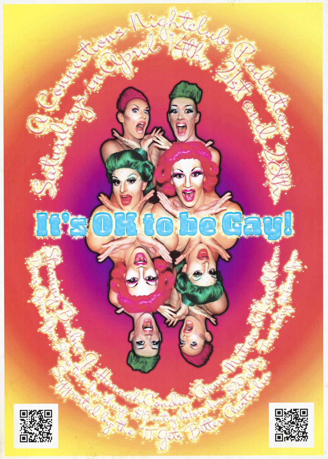 Its OK to be Gay - Connections nightclub poster