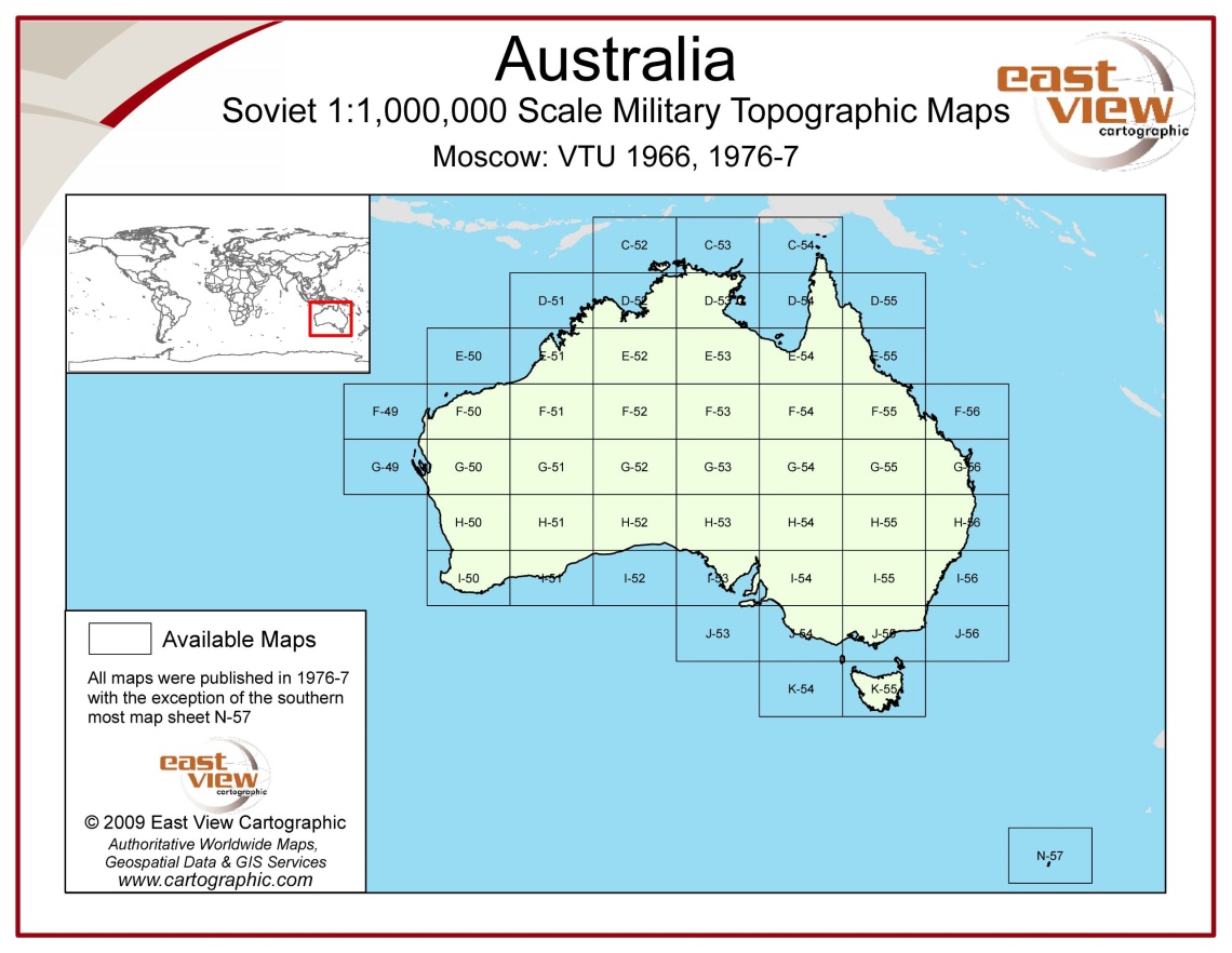 Australia 1M Soviet index map