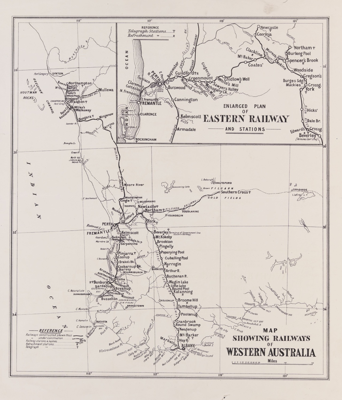 Map showing railways of Western Australia 1894