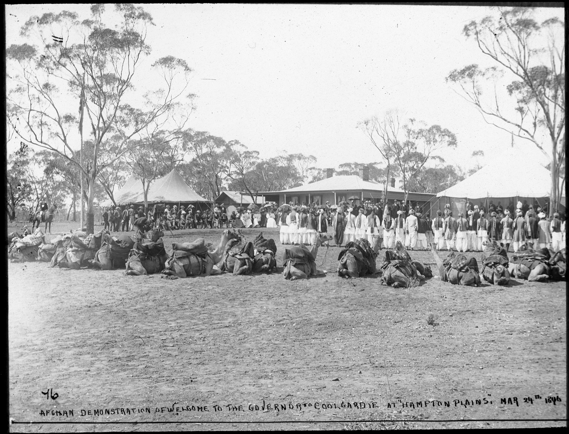 Afghan demonstration of welcome to the Governor to Coolgardie at Hampton Plains March 24 1896