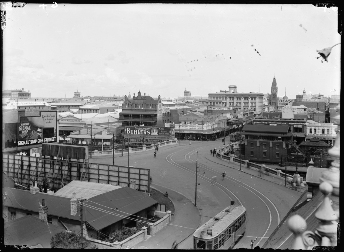 Over the Barrack Street Bridge from Beaufort Street 1927