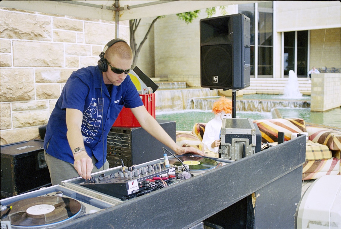 DJ at the pond in the Perth Cultural Centre as part of the Centenary of Federation National Conference of Young People September 2001