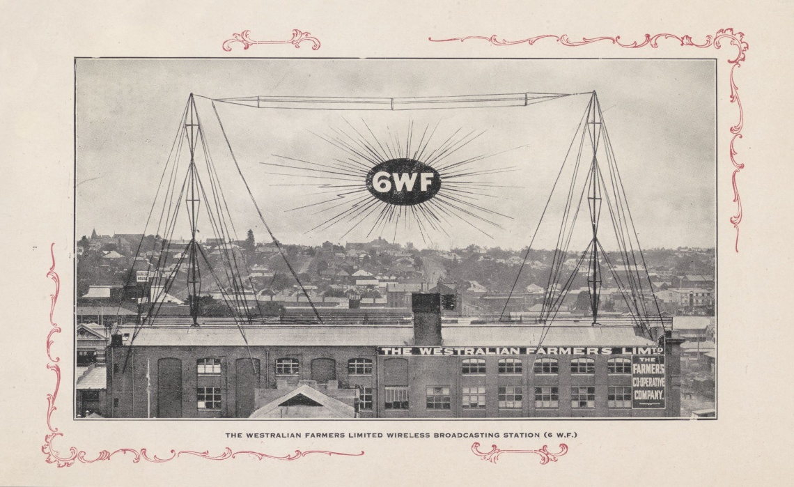 6WF Radio official opening souvenir programme June 4th 1924 Page 3 picture if radio tower