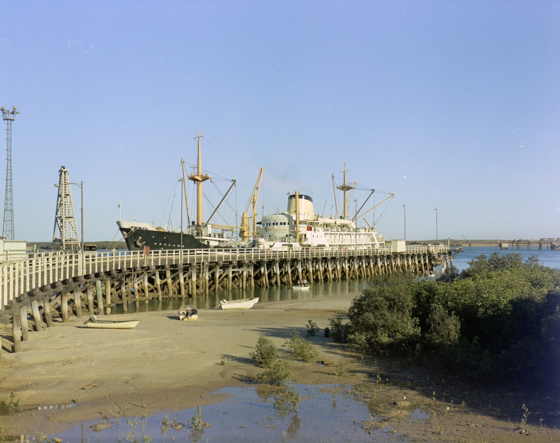 The Koolama berthed at Port Hedland wharf May 1967