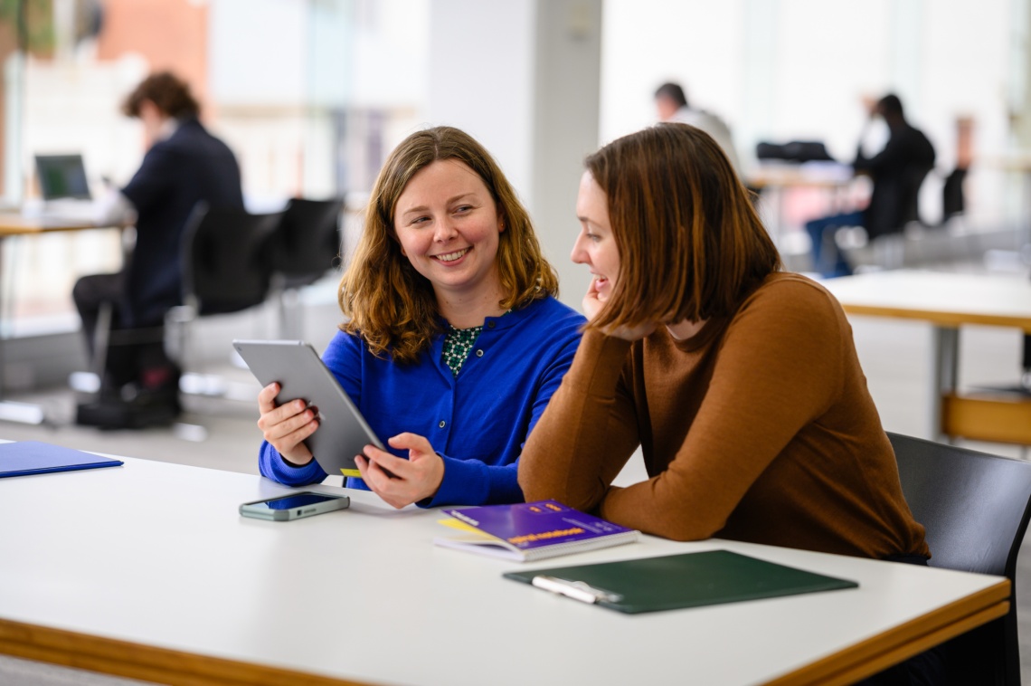 two people studying