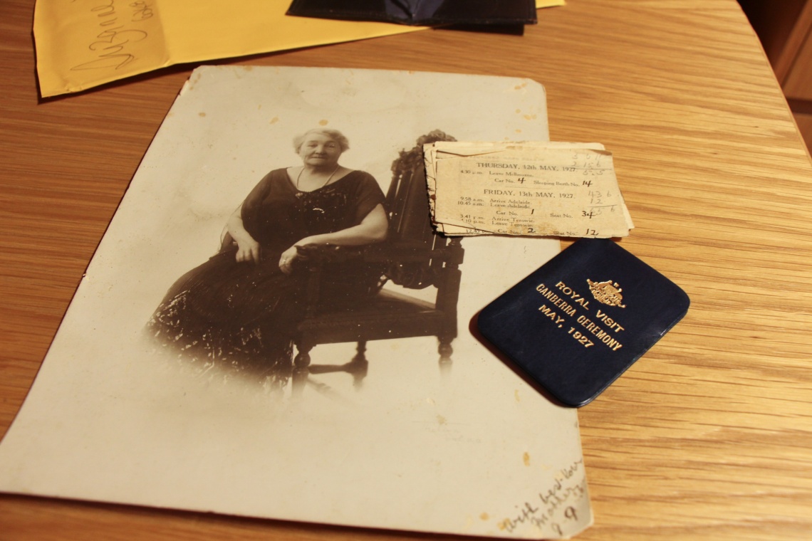 Suzanne Franklins keepsakes and photograph of Alice Franklin