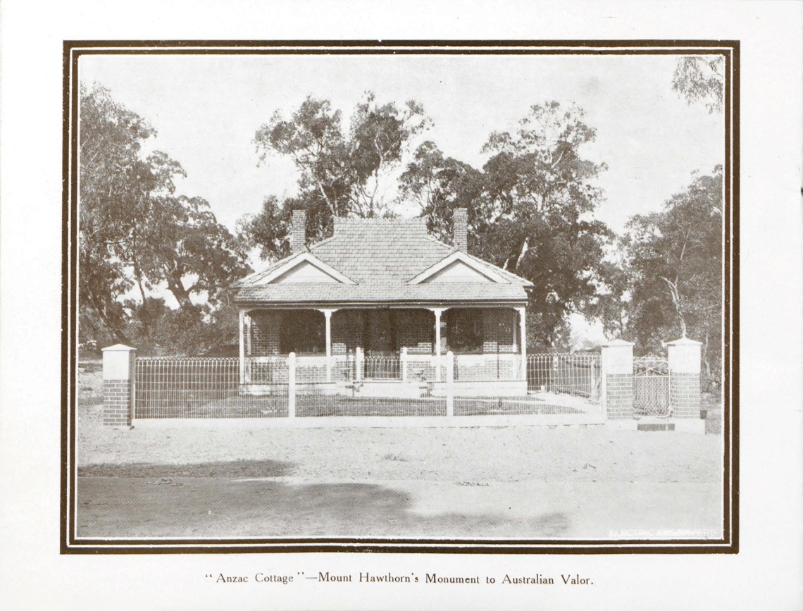 Anzac Cottage souvenir booklet  Mount Hawthorns Monument to  Australian Valor