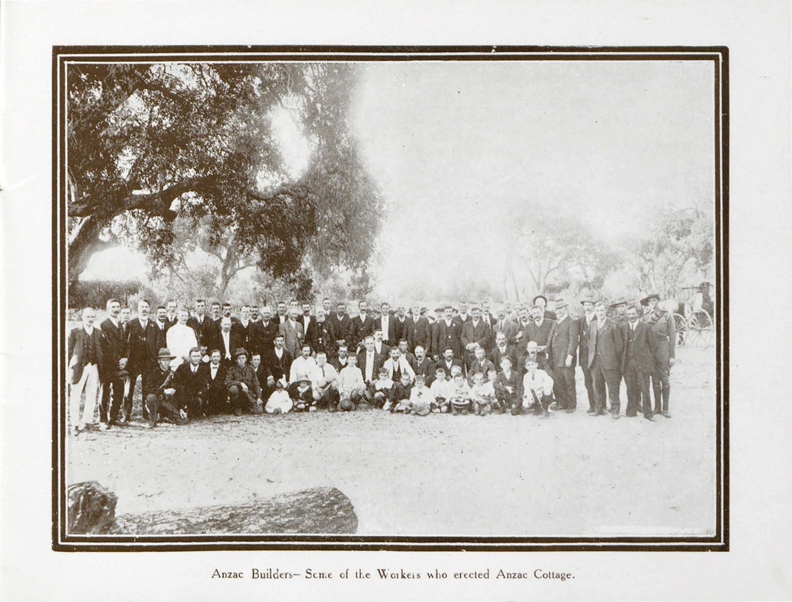 Anzac Cottage souvenir booklet Some of the Workers who erected Anzac Cottage