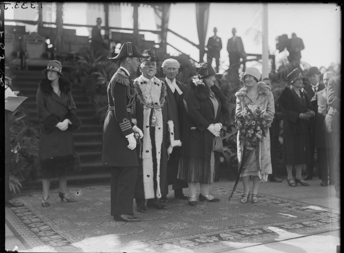  Left-right Duke of York Mayor JT Franklin WE Bold Perth Town Clerk Mrs Alice Franklin Duchess of York Perth 18 May 1927