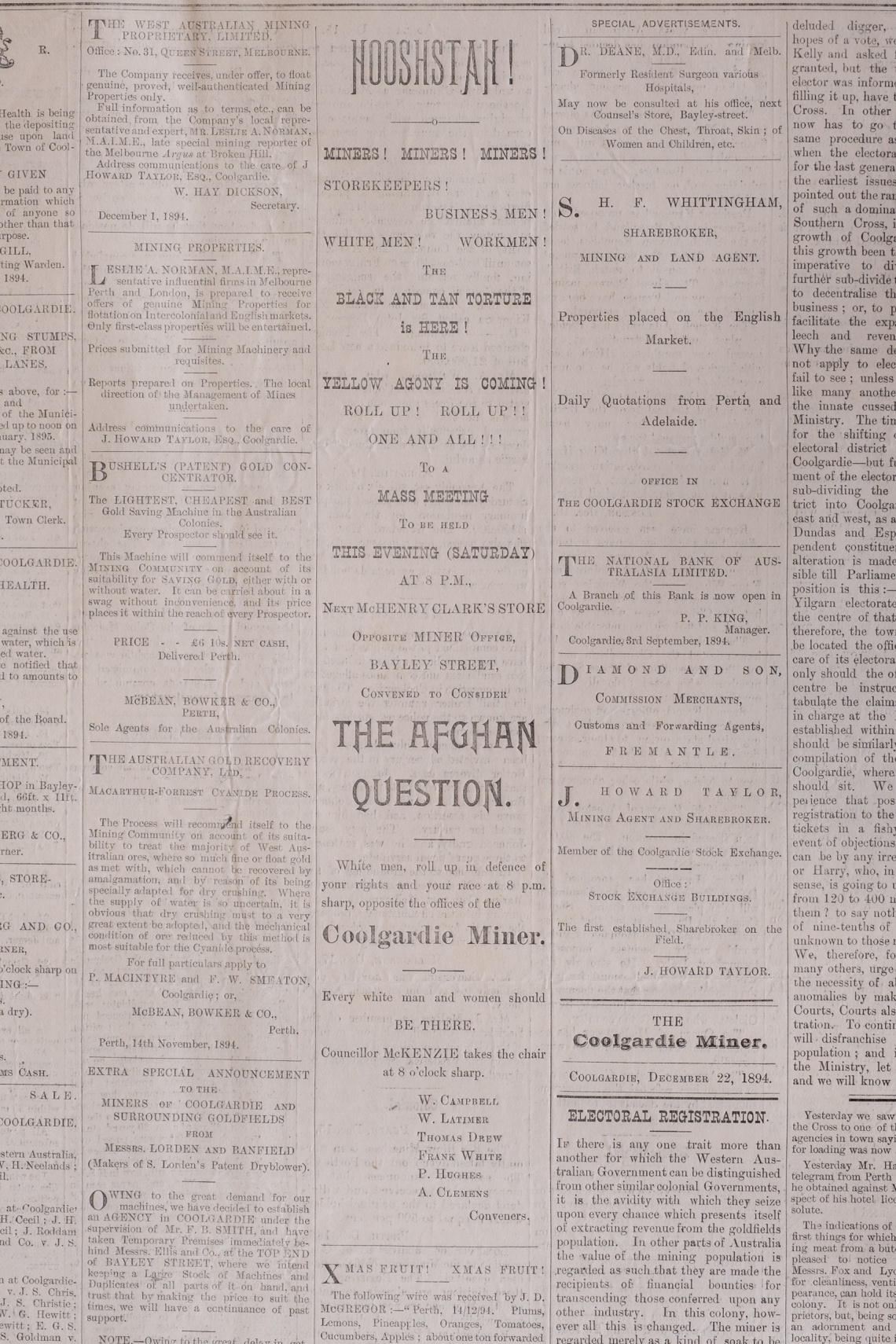 The Coolgardie Miner 22 December 1894 