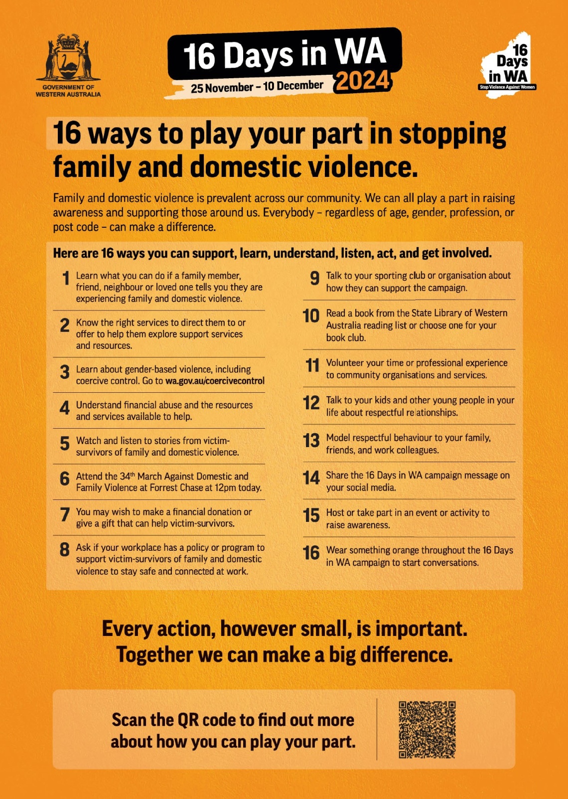 16 Days in WA 16 ways to play your part
