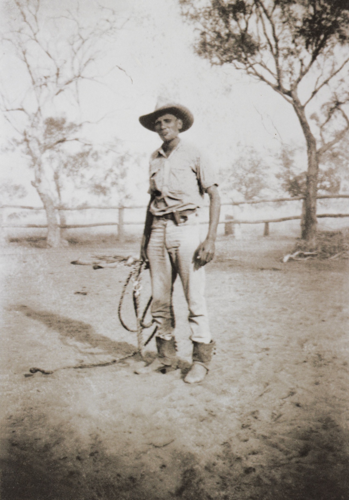 Sam Lovell at Congara Yard Napier Downs Western Australia 1956