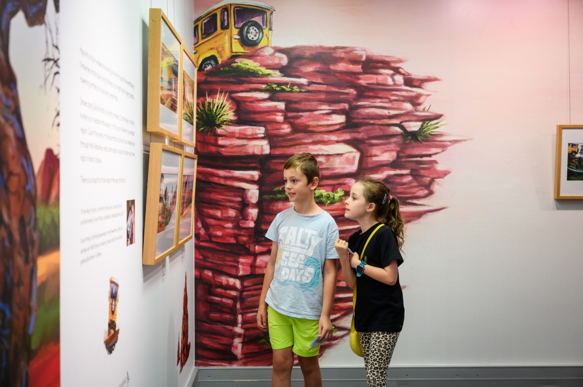 Visitors at On the Way to Nanas exhibition