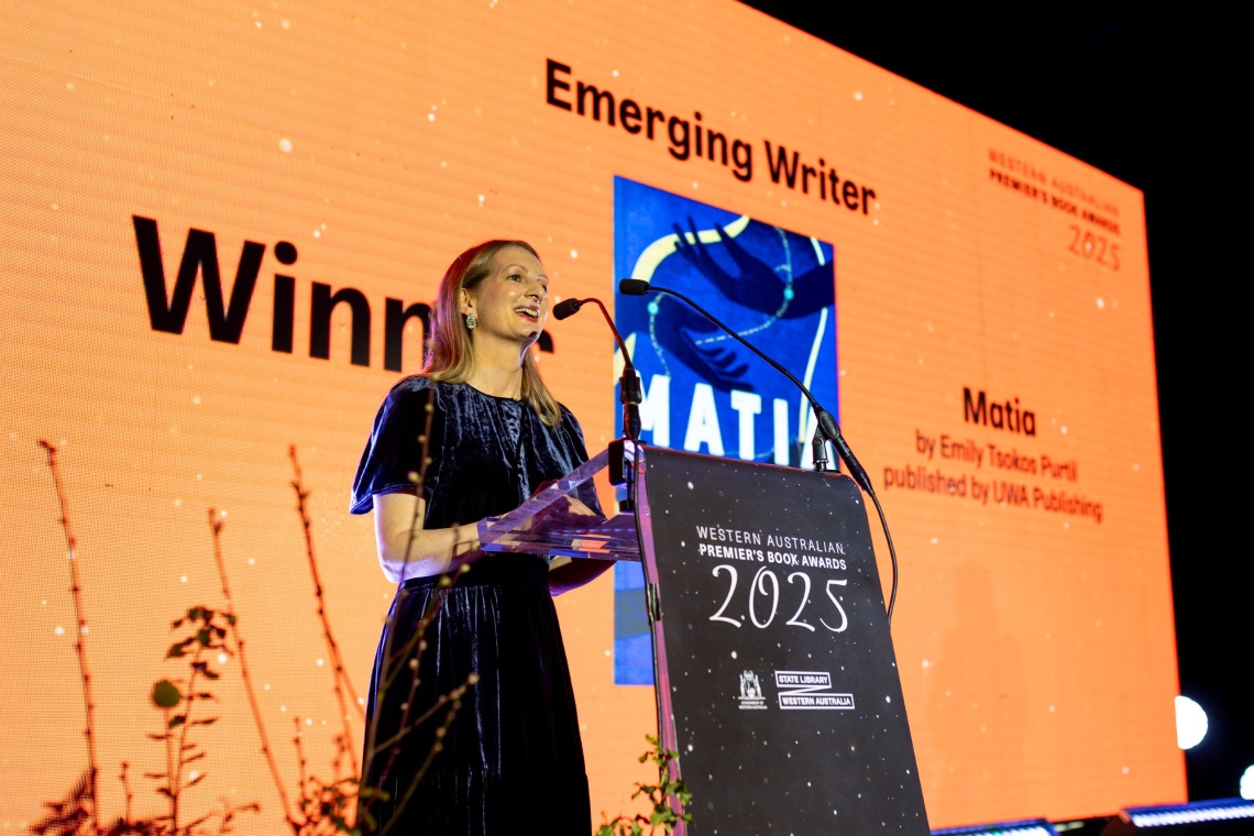 Emily Tsokos Purtill winner of the Emerging Writer award