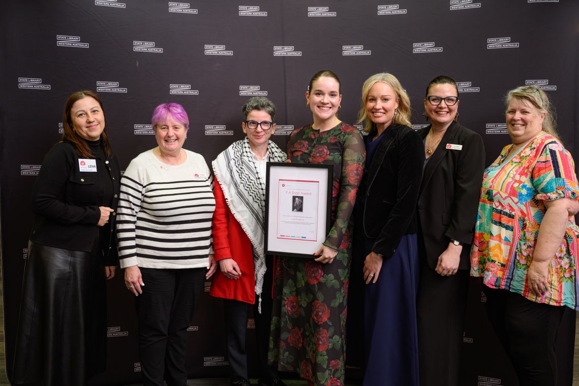 Winner of the F A Sharr Award  Darby Bond Brown and ALIA members