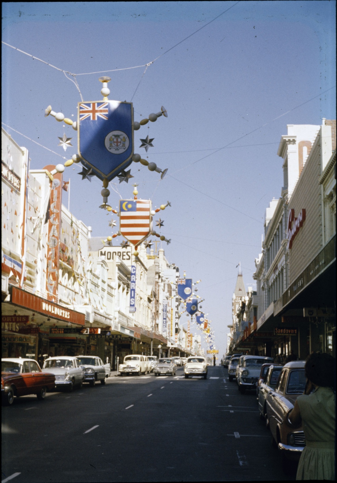 Hay Street Perth decorated for the Empire and Commonwealth Games 1962