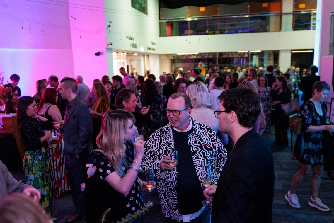 crowd enjoying drinks