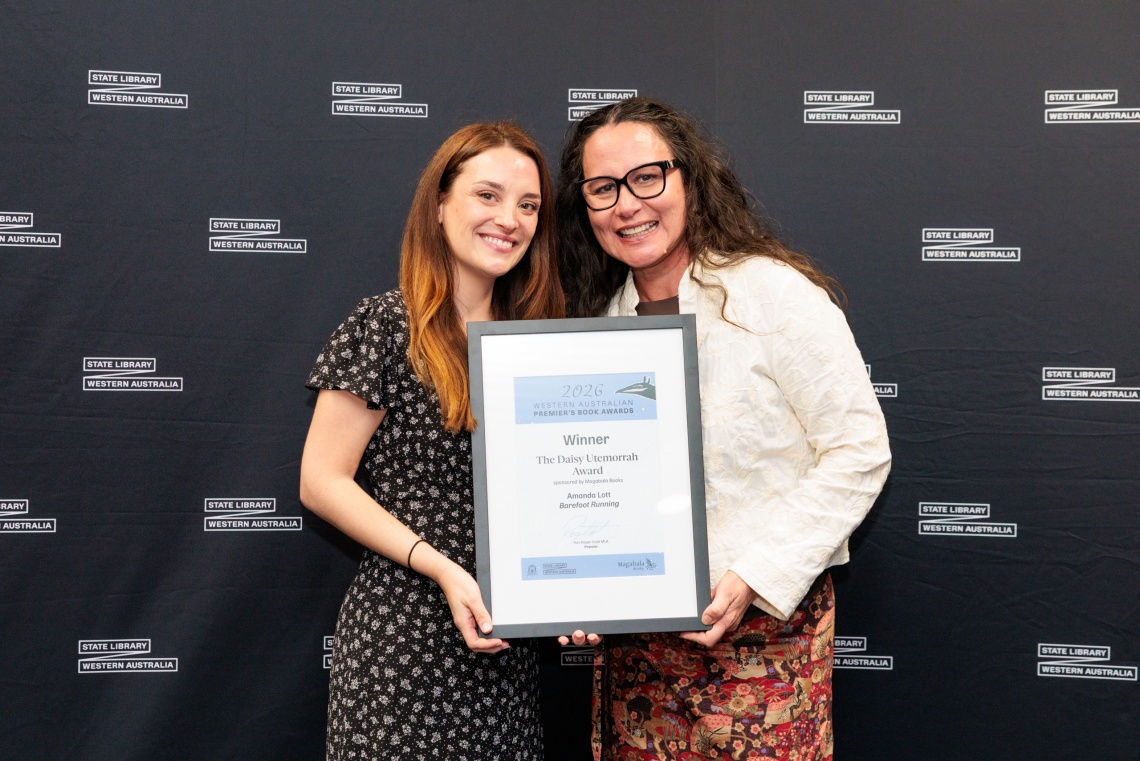 Winner of The Daisy Utemorrah Award  Amanda Lott and Publisher Rachel Bin Salleh 