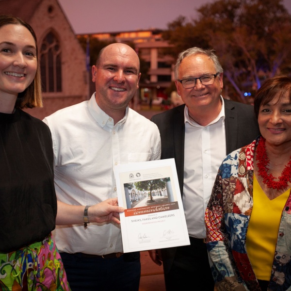State Library staff and Minister Templeman