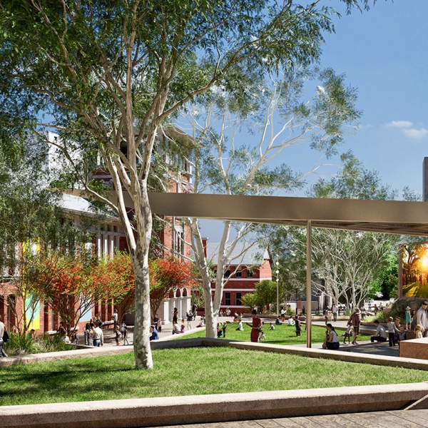 Mock-up of Perth Cultural Centre precinct after the completed rejuvenation project 