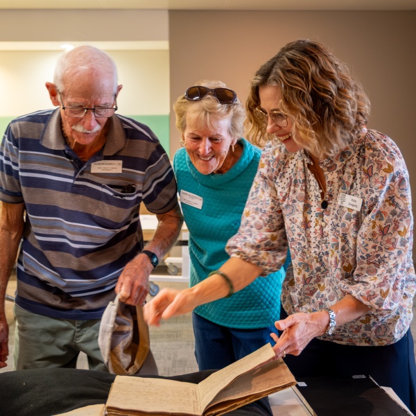Head of Research and Interpretation Dr Kate Gregory with members of the Turner family