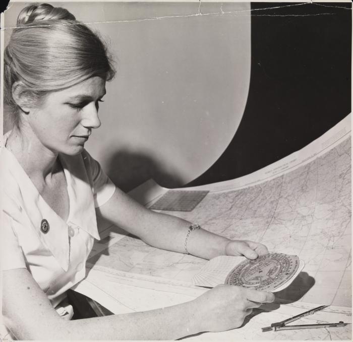 Robin Miller preparing for an air race October 1965