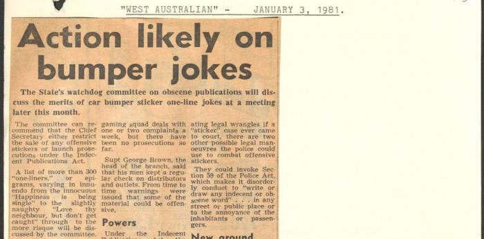 Action likely on bumper jokes