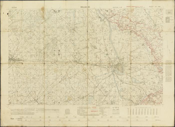 Trench map Belgium April 1917