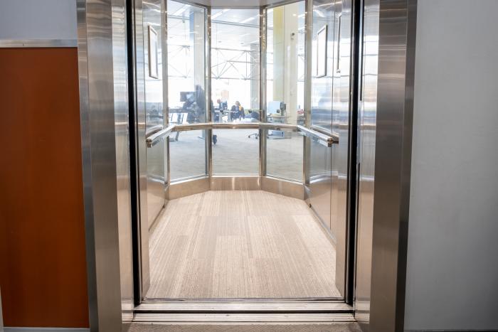 View into public lift